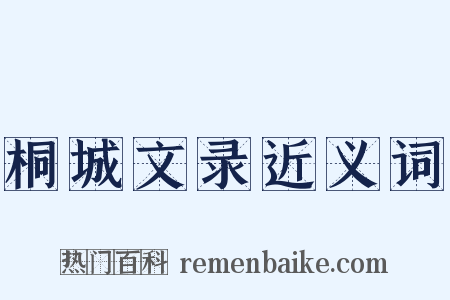 桐城文录近义词是什么意思的图片